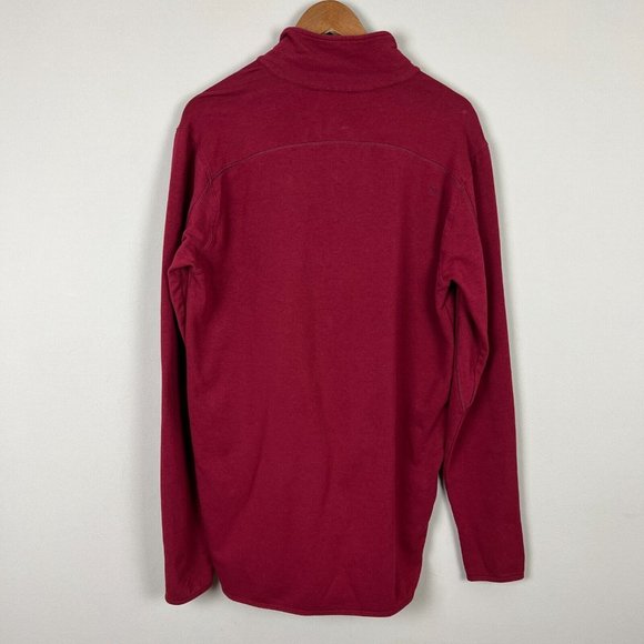 TASC Sweater Mens L Maroon Bamboo Performance 1/4 Zip Pullover Stretch Outdoor - Picture 7 of 12